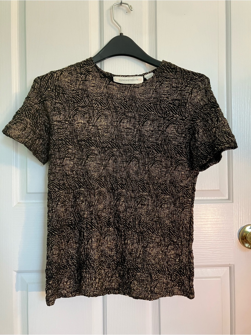 Architect Black and Gold Short Sleeve Top